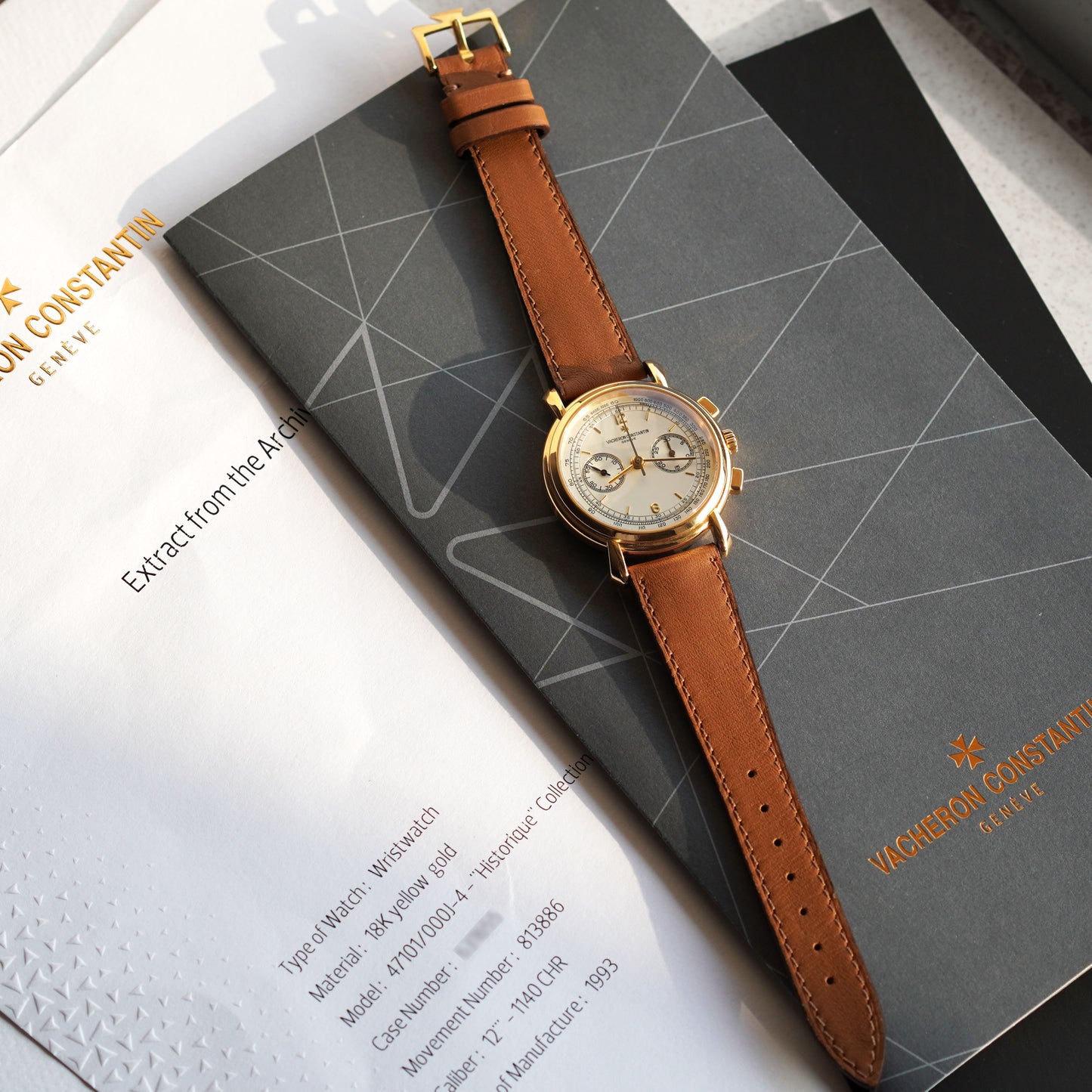 Vacheron Constantin Les Historiques Chronograph, Yellow Gold