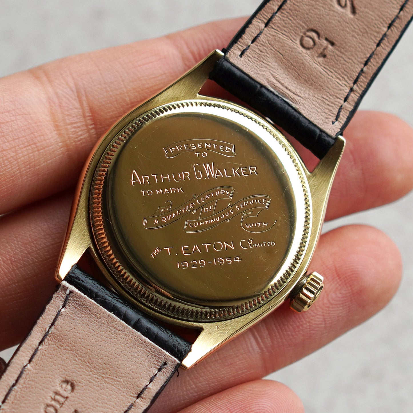 Rolex “Eaton 1/4 Century Club” Oyster Perpetual, Yellow Gold