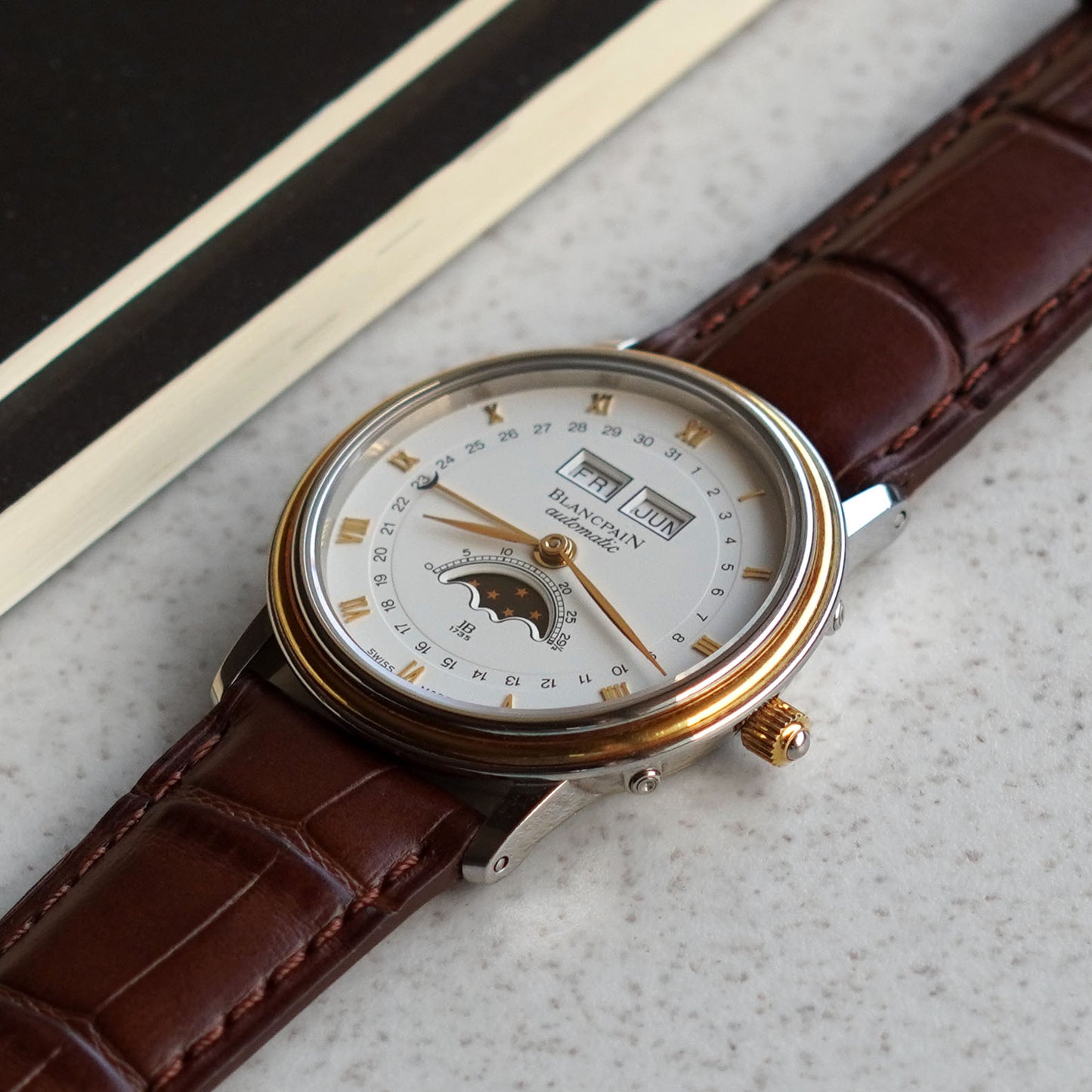 Blancpain Two-Tone Villeret Triple Calendar Moonphase Automatic, Steel and Yellow Gold
