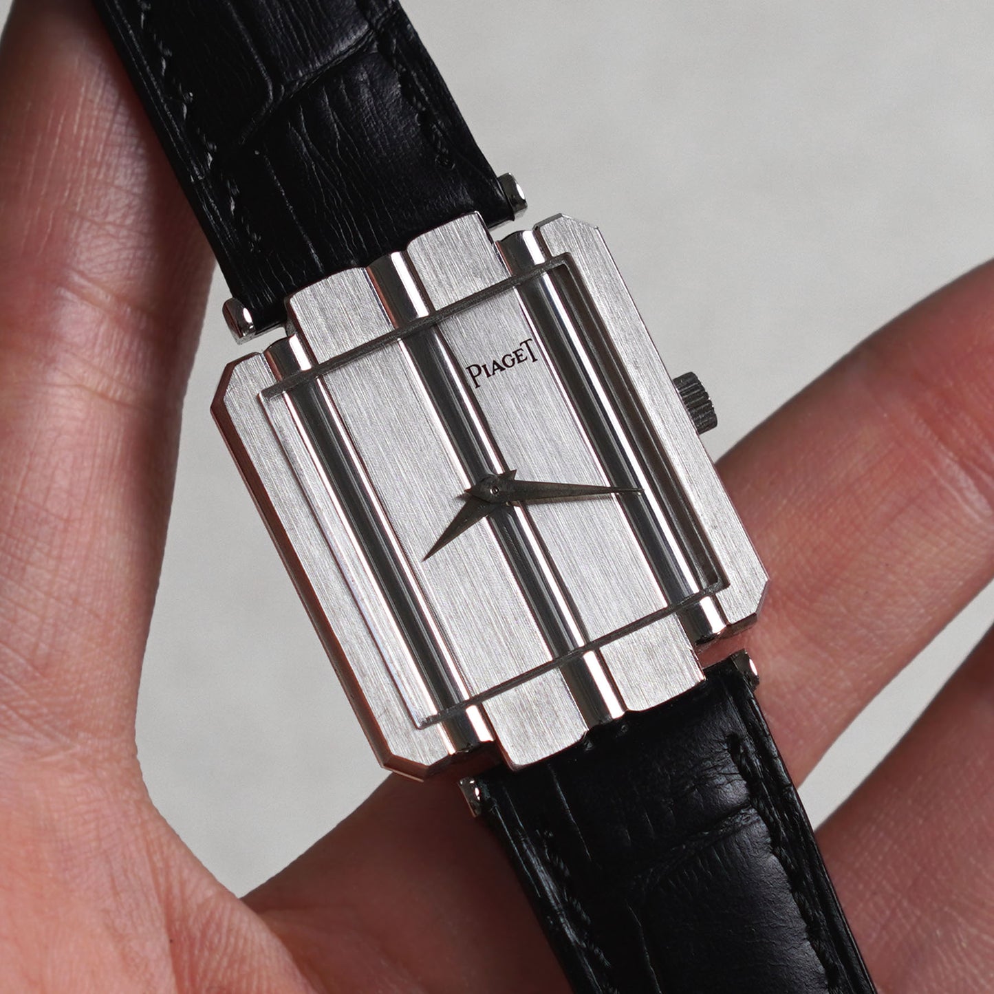 Piaget Polo with Vertical Ribbed Dial, Manual Wind, White Gold
