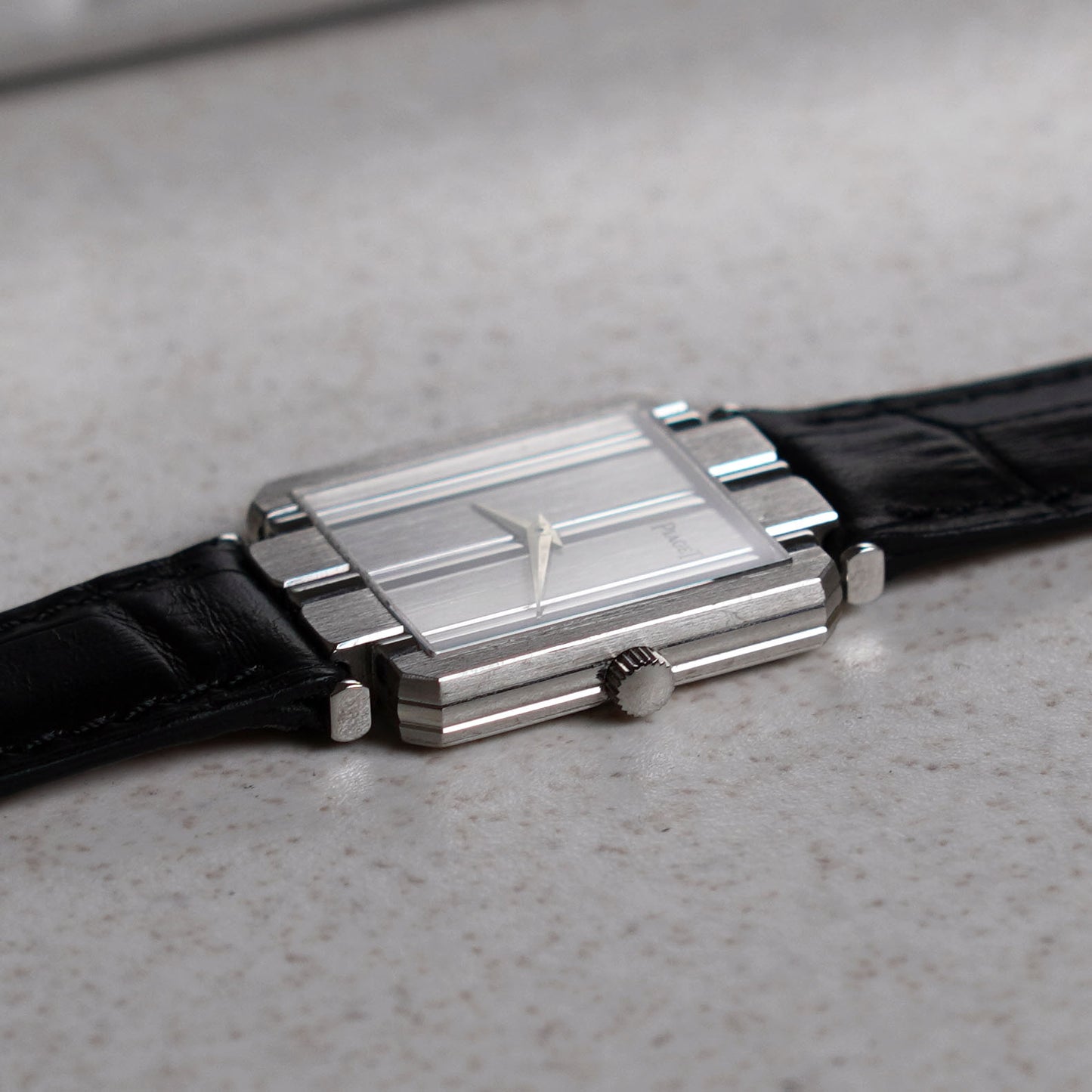 Piaget Polo with Vertical Ribbed Dial, Manual Wind, White Gold