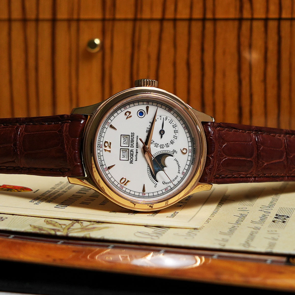 Roger Dubuis H37 Hommage Perpetual Calendar with Moonphase and Leap Year Indication, Rose Gold