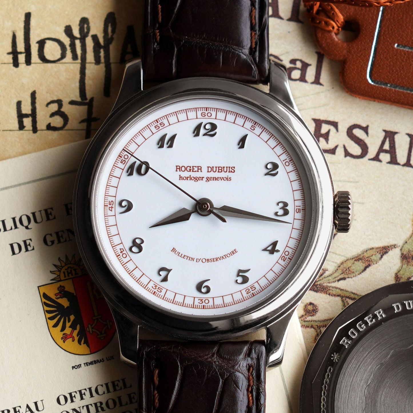 Roger Dubuis Hommage White Enamel Dial, White Gold