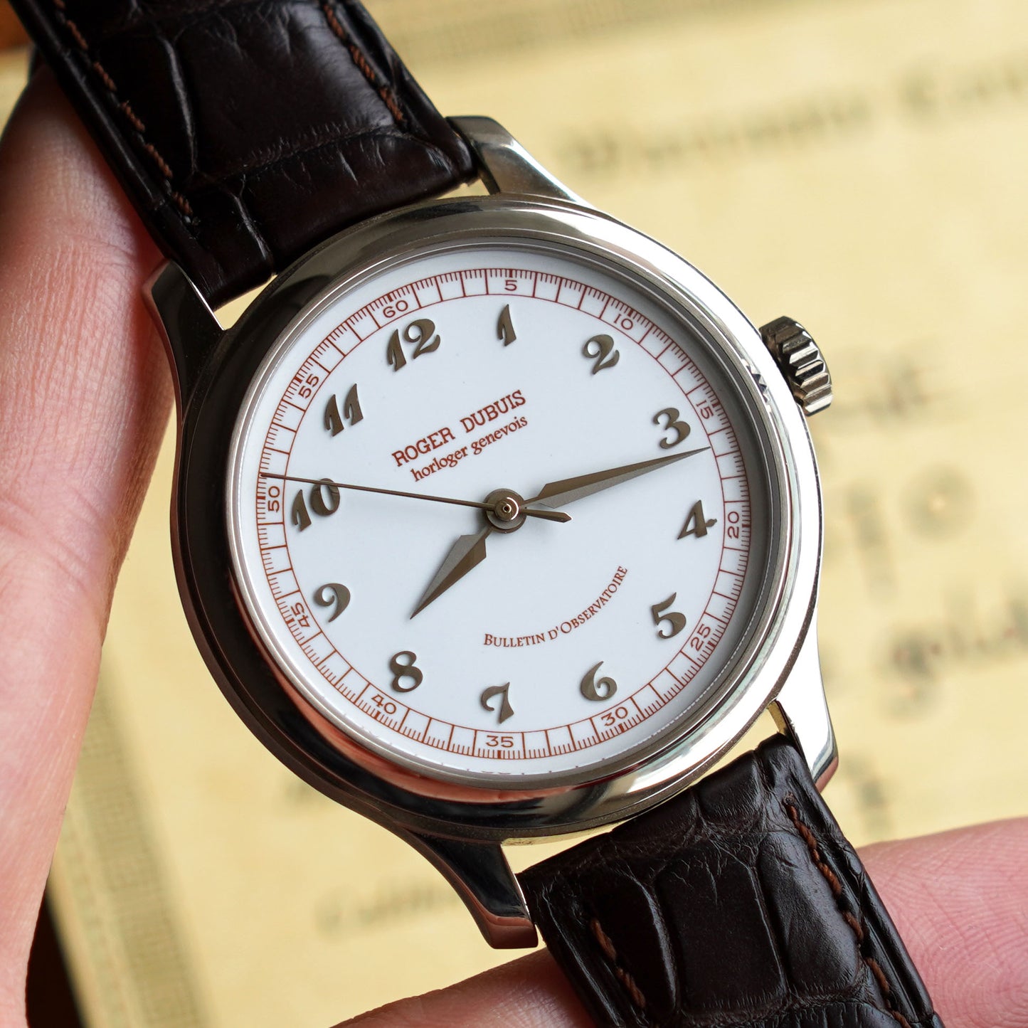 Roger Dubuis Hommage White Enamel Dial, White Gold