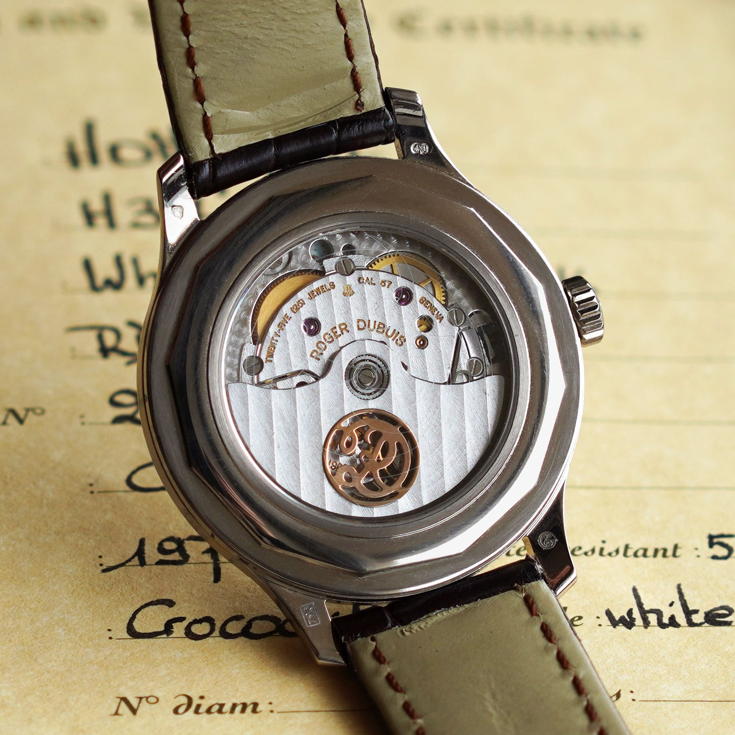 Roger Dubuis Hommage White Enamel Dial, White Gold
