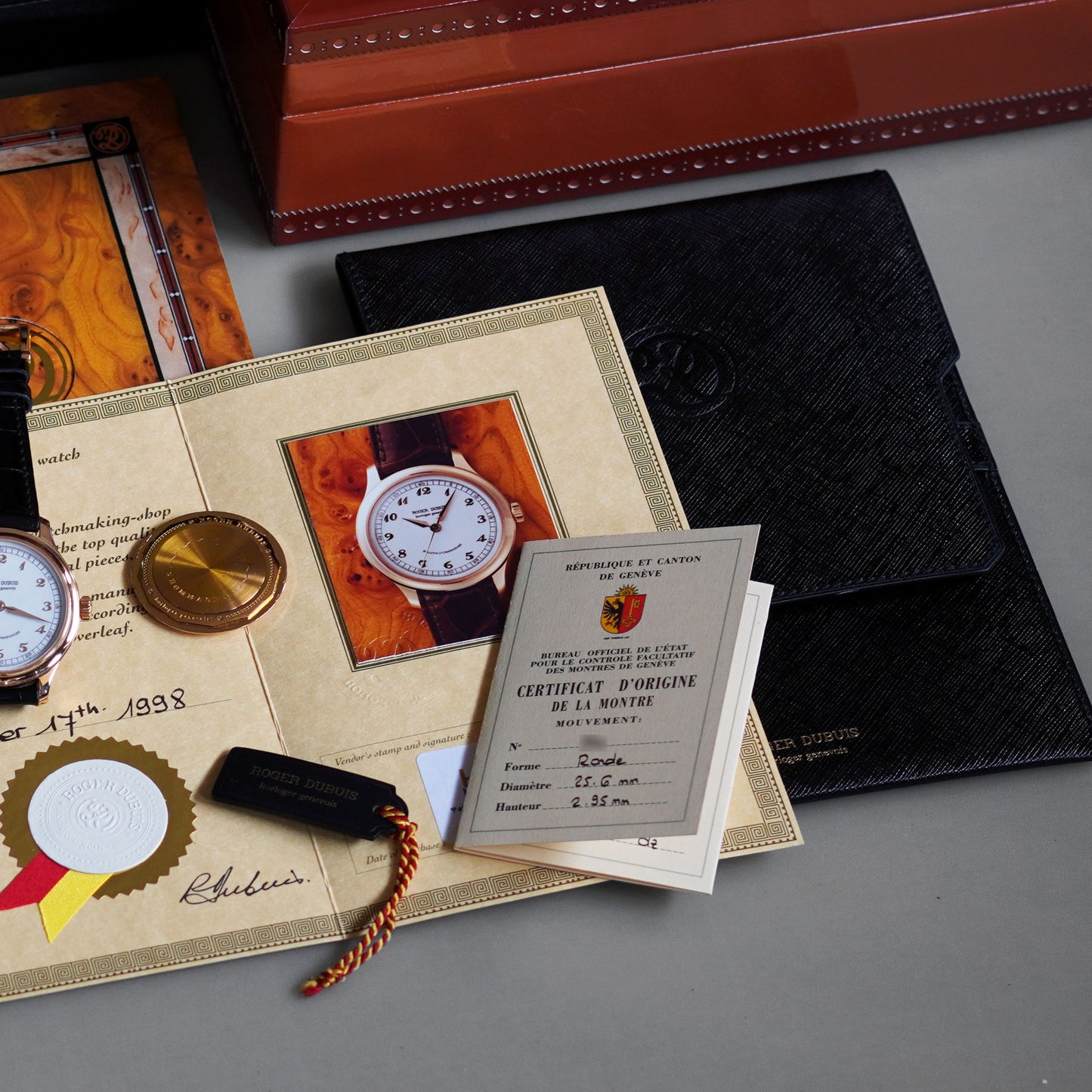 Roger Dubuis Hommage White Enamel Dial, Rose Gold