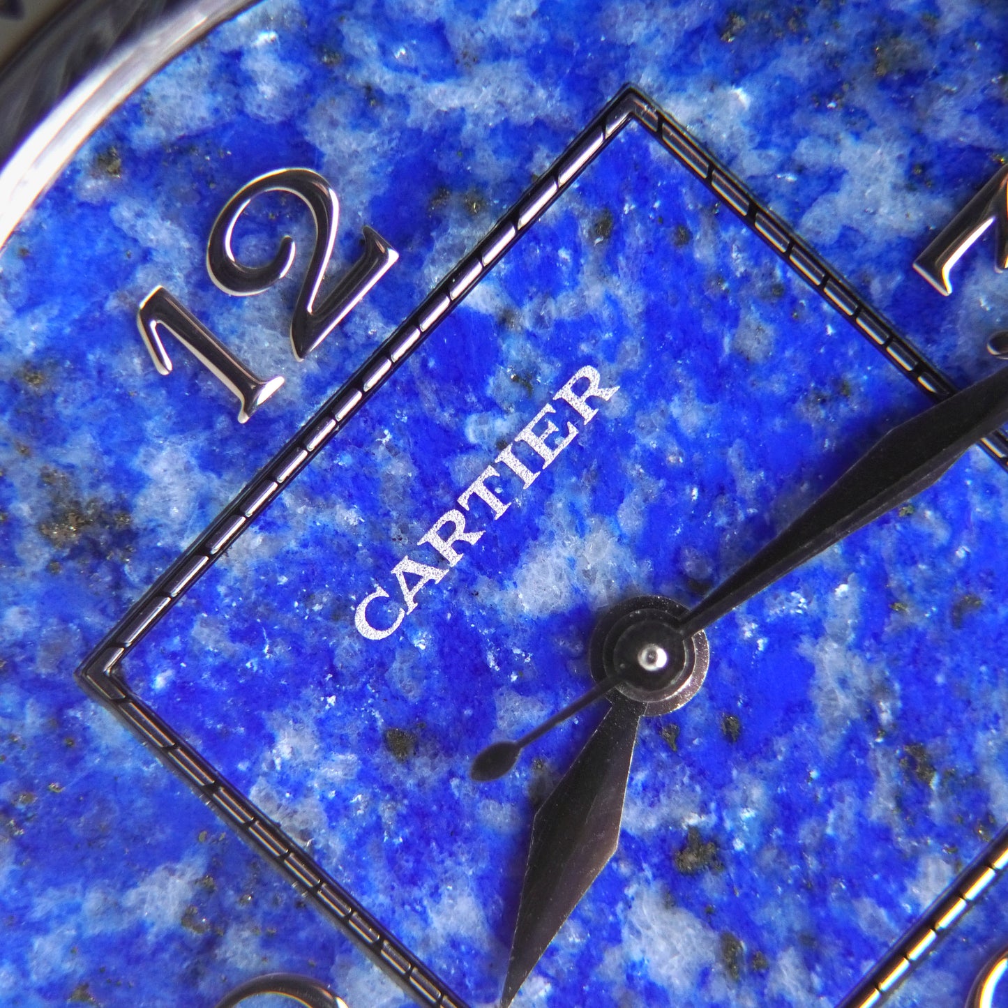 Cartier Pasha, Lapis Lazuli Dial and Diamond Grill, White Gold