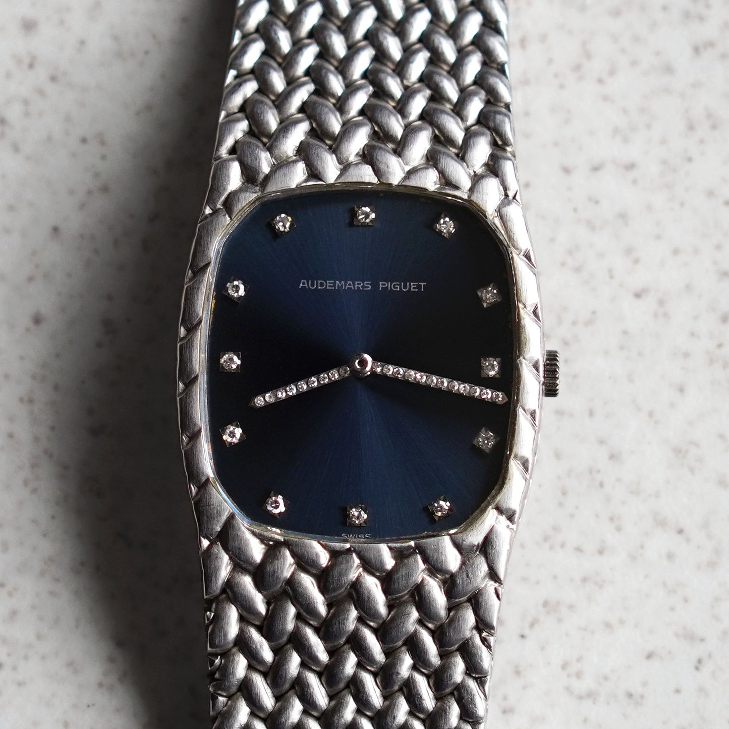 Audemars Piguet Cobra, Blue Dial with Diamond Indices and Hands, White Gold