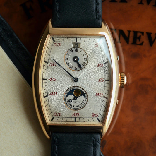 Franck Muller Dual Time Wristwatch with Jump Hour and Moonphase, Rose Gold