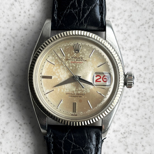 Rolex Ovettone 'Red' Datejust, Steel and White Gold