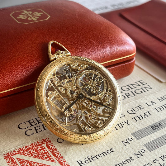 Patek Philippe Rare Skeletonised Pocket Watch, Yellow Gold