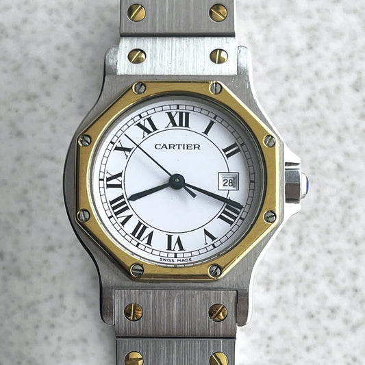 Cartier Santos Octagon Automatic, Steel and Yellow Gold