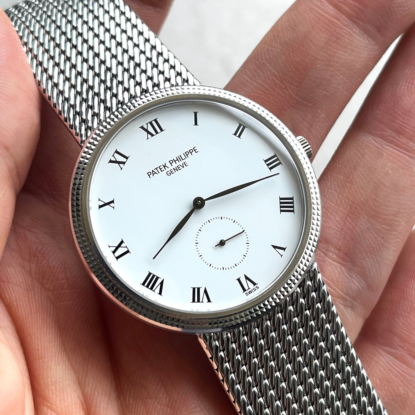 Patek Philippe Calatrava Bracelet Watch, White Gold