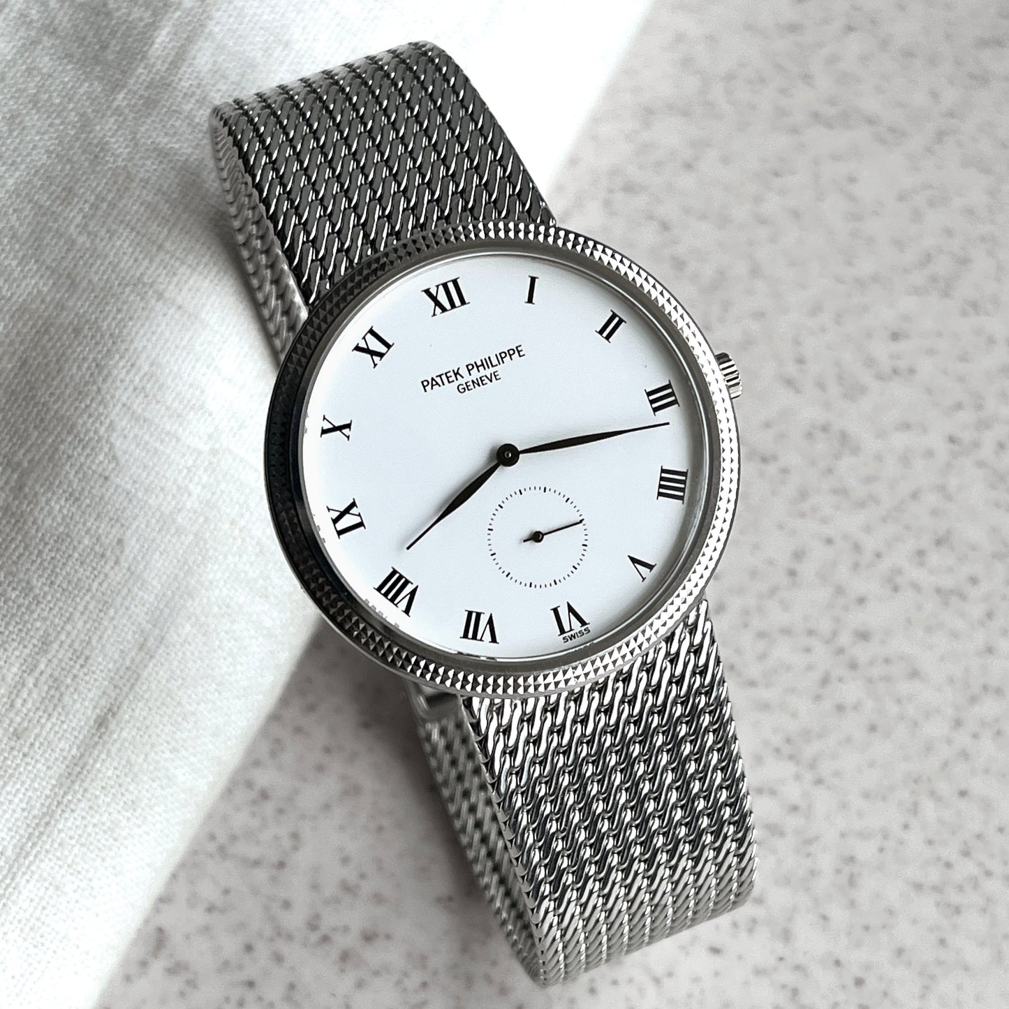 Patek Philippe Calatrava Bracelet Watch, White Gold