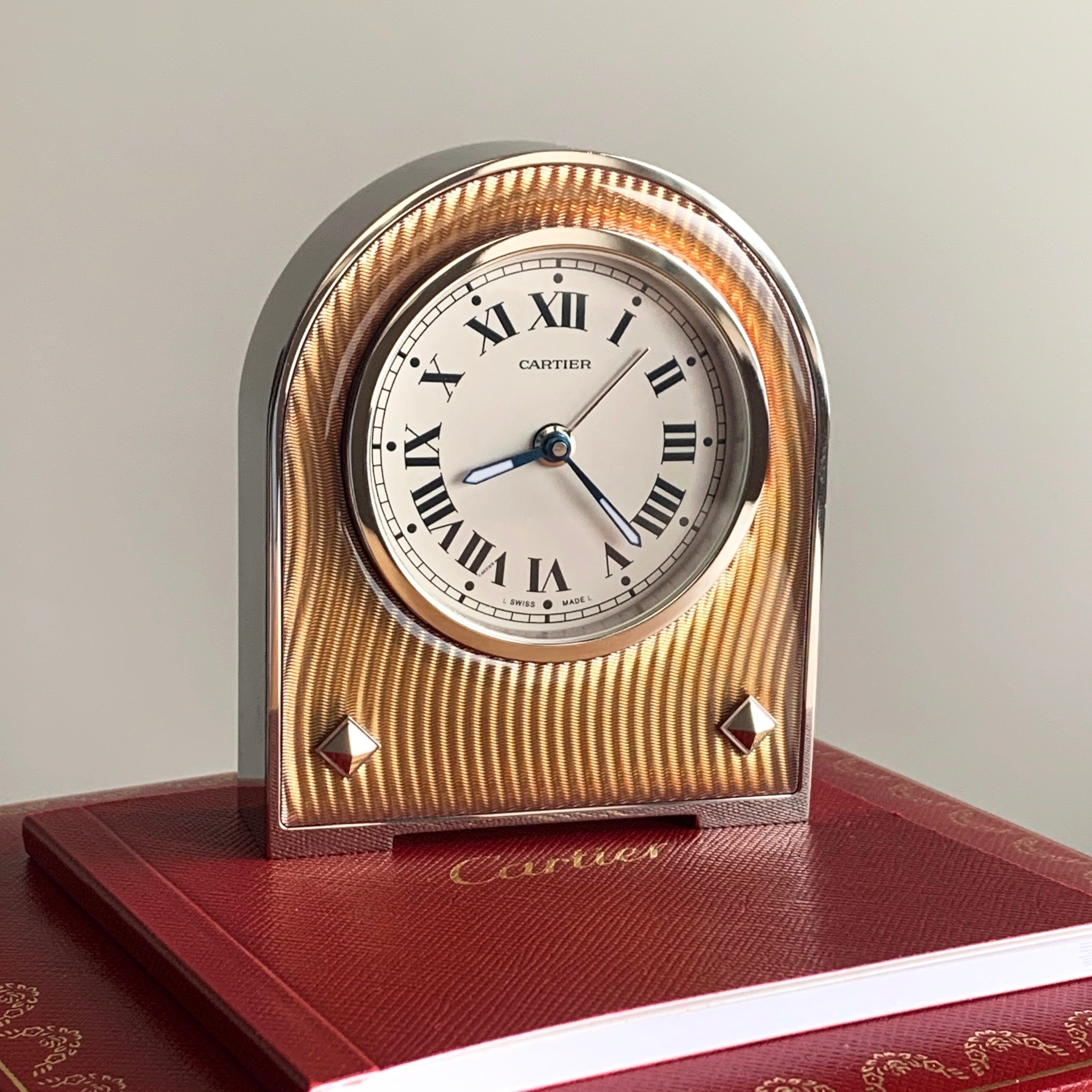 Cartier Steel and Lacquer Desk Clock with Alarm, Ref. 2746 – SWISS HOURS