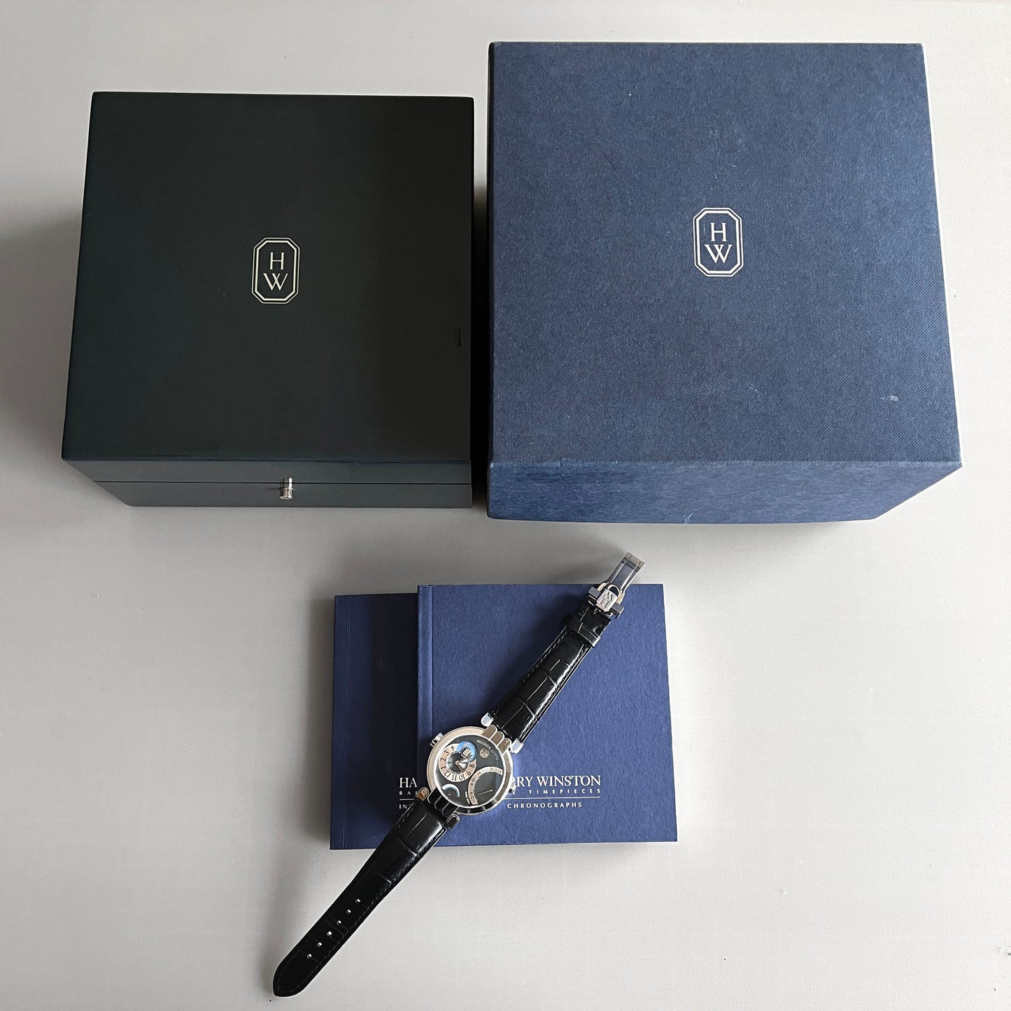 Harry Winston Premier Excenter Timezone, White Gold