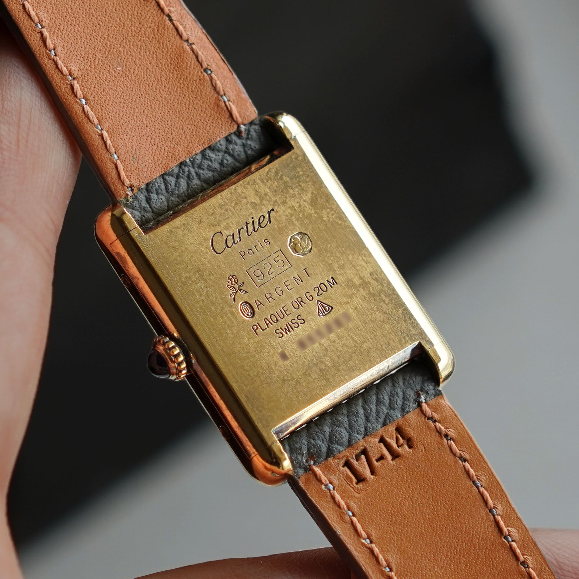 Cartier Must De Cartier Tank, Blue stardust dial, Vermeil
