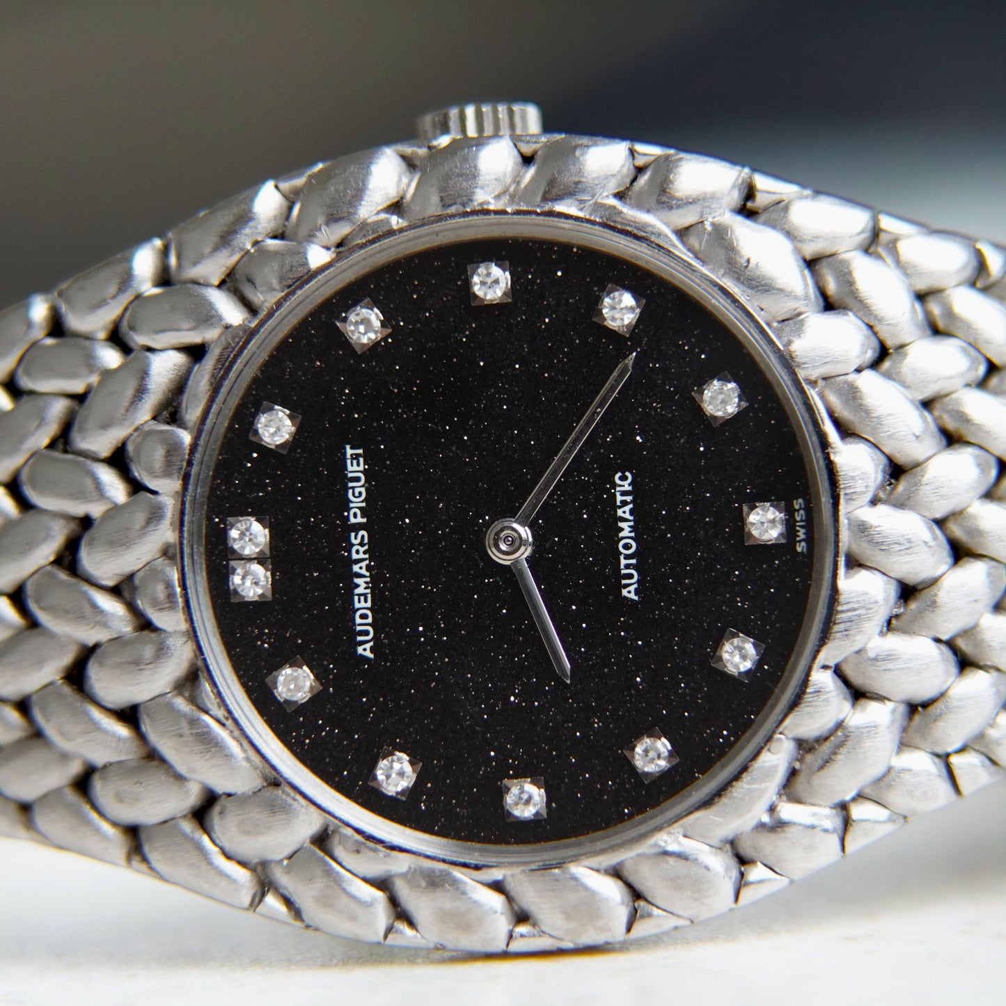 Audemars Piguet Cobra, Aventurine Dial with Diamond Hour Markers, White Gold