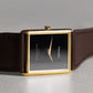 Vacheron Constantin Tank-Shaped Wristwatch, Double-signed Hermes, Yellow Gold
