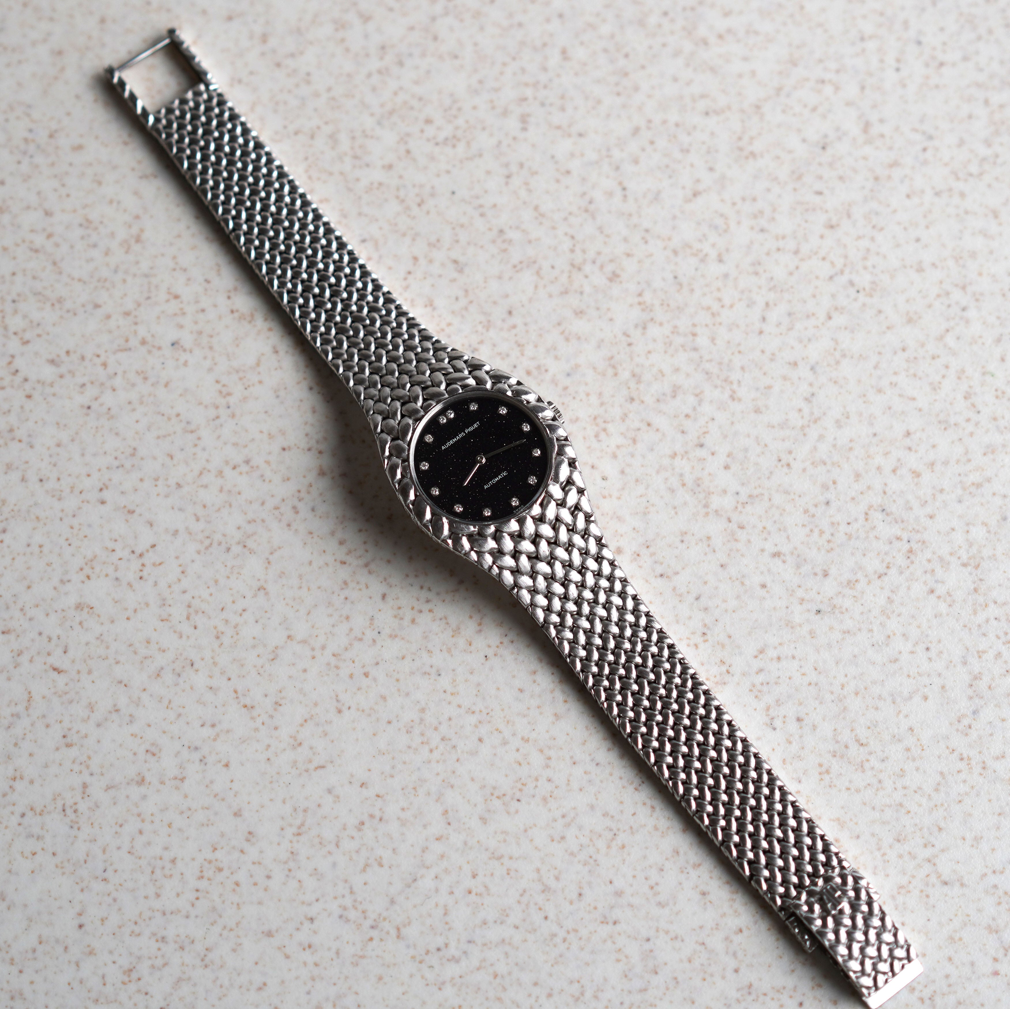 Audemars Piguet Cobra, Aventurine Dial with Diamond Hour Markers, White Gold