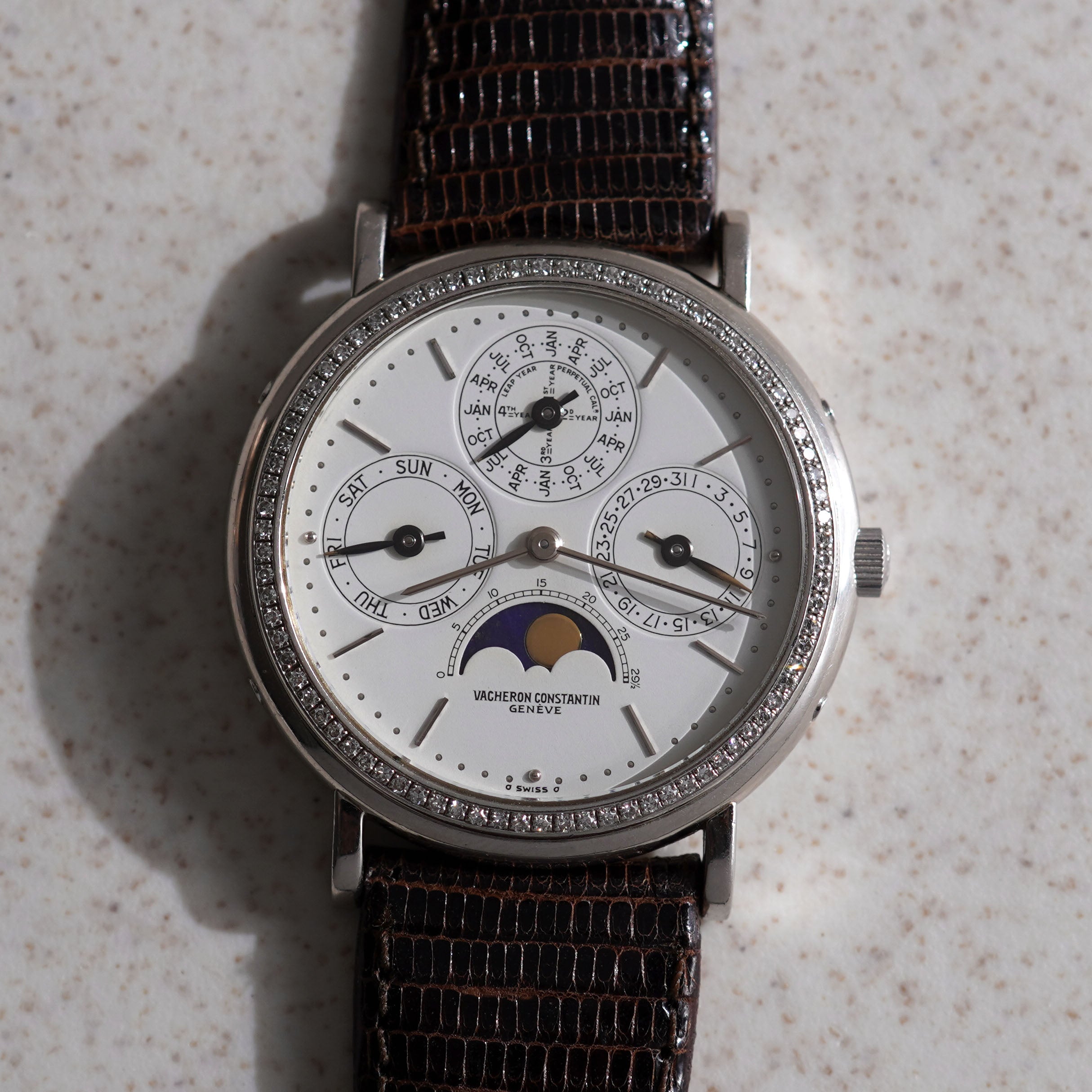 Vacheron Constantin Perpetual Calendar, Factory-set diamond bezel, Ref. 43031/3, Platinum