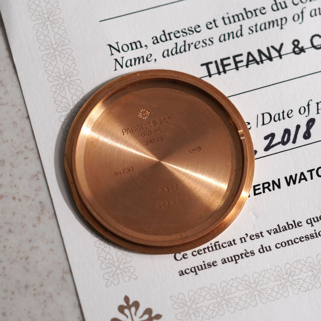 Patek Philippe Perpetual Calendar, Signed Tiffany & Co., Ref. 5327R, Rose Gold