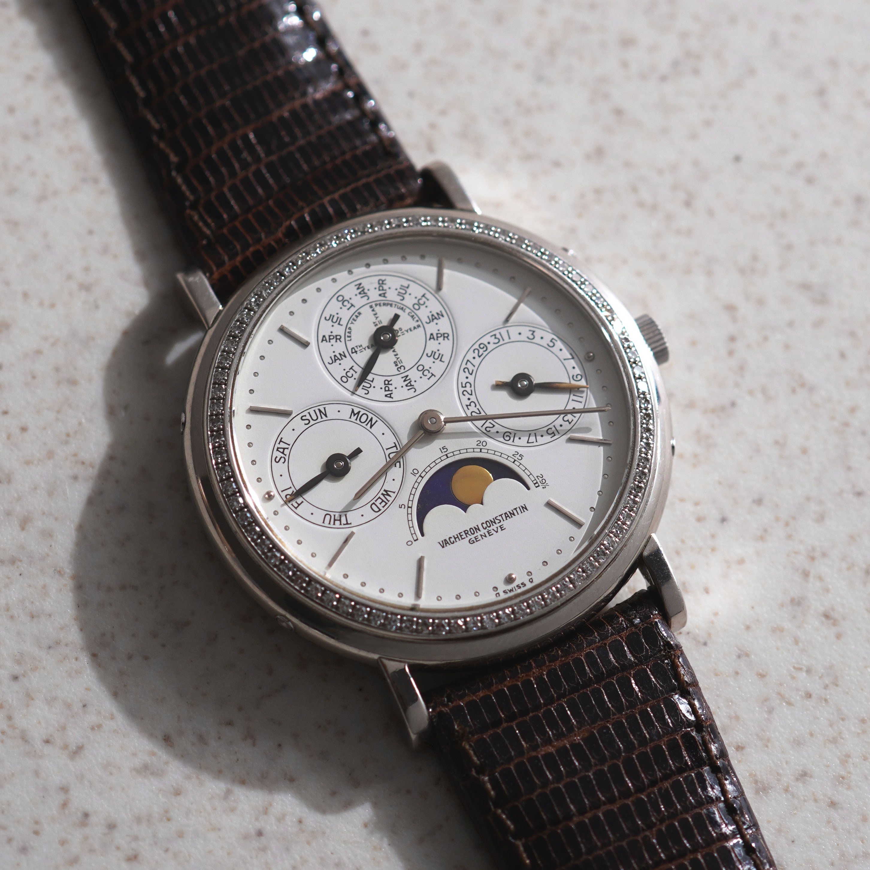 Vacheron Constantin Perpetual Calendar, Factory-set diamond bezel, Ref. 43031/3, Platinum