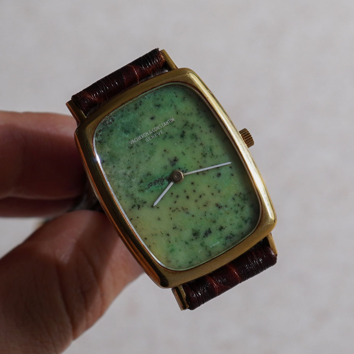Vacheron Constantin with Rare jade stone dial, Ref. 7590, Yellow Gold