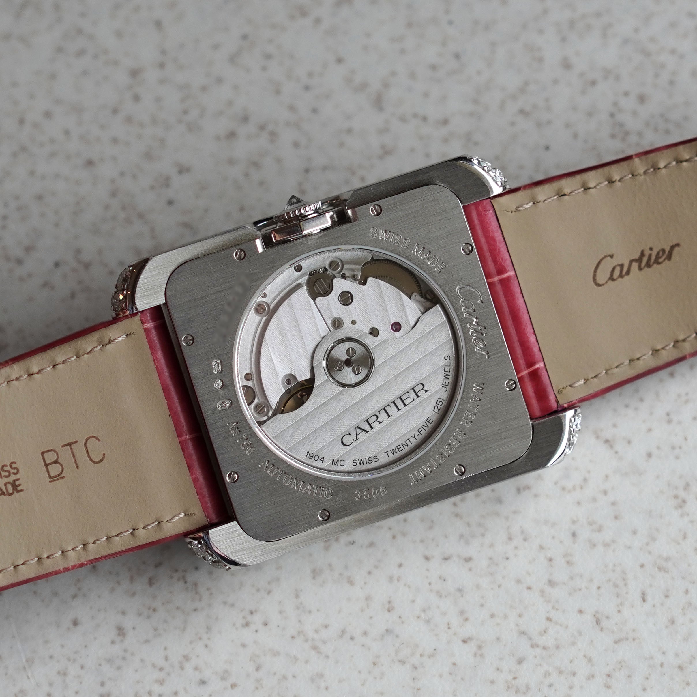 Cartier Tank Anglaise XL with Date, Diamond Bezel, New Old Stock, Ref. WT100023, White Gold