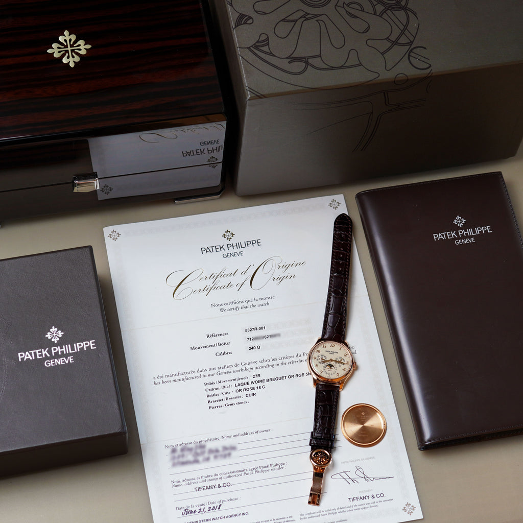 Patek Philippe Perpetual Calendar, Signed Tiffany & Co., Ref. 5327R, Rose Gold