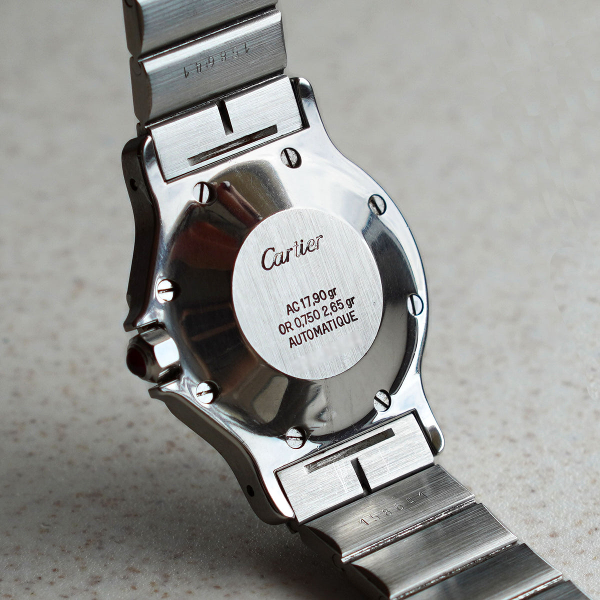 Cartier Santos Octagon LM Rare Burgundy Dial, Ref. 2966, Steel and Gold