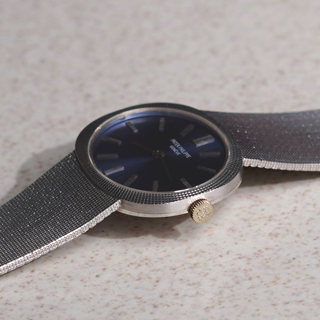 Patek Philippe Golden Ellipse, Blue Dial and Hobnail Finish, White Gold