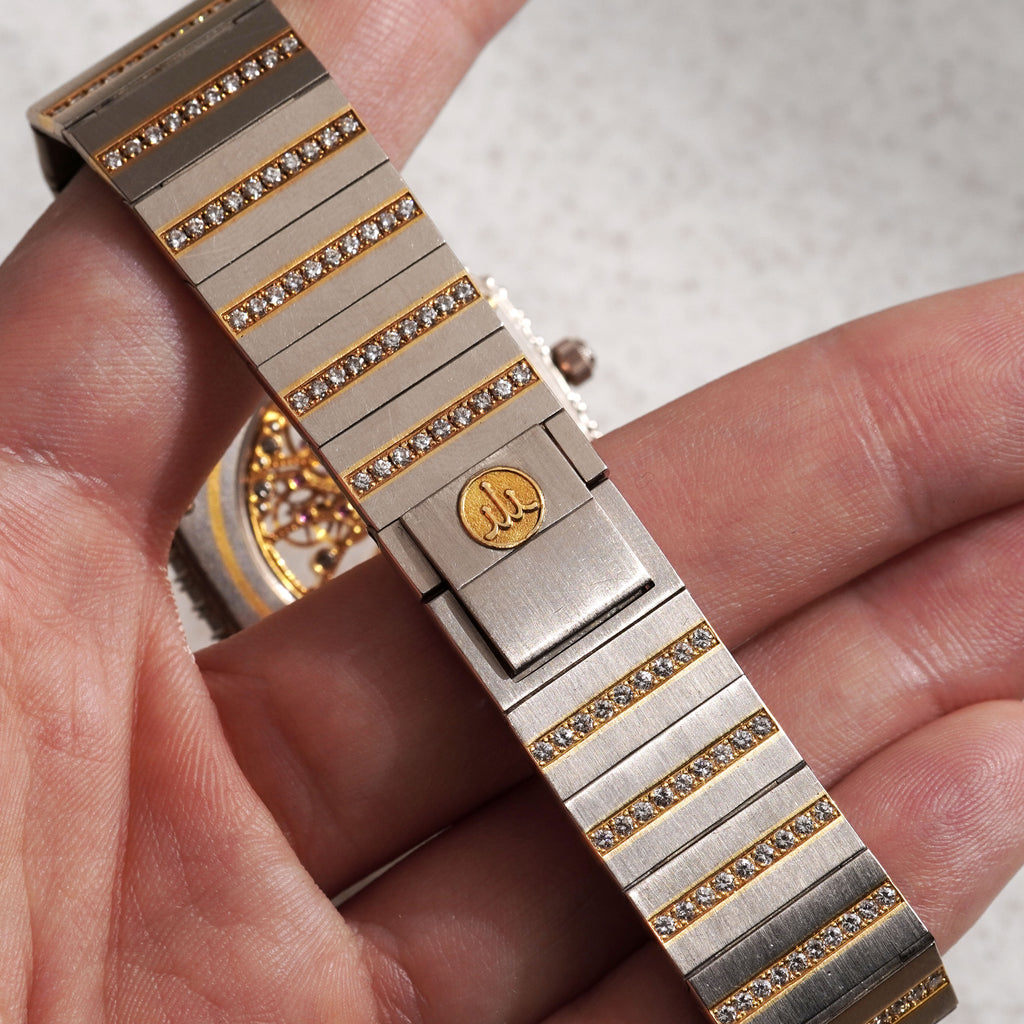 Credor Skeleton Bracelet Watch, Diamond dial and Baguette diamond bezel, Ref. K238-5010, White Gold
