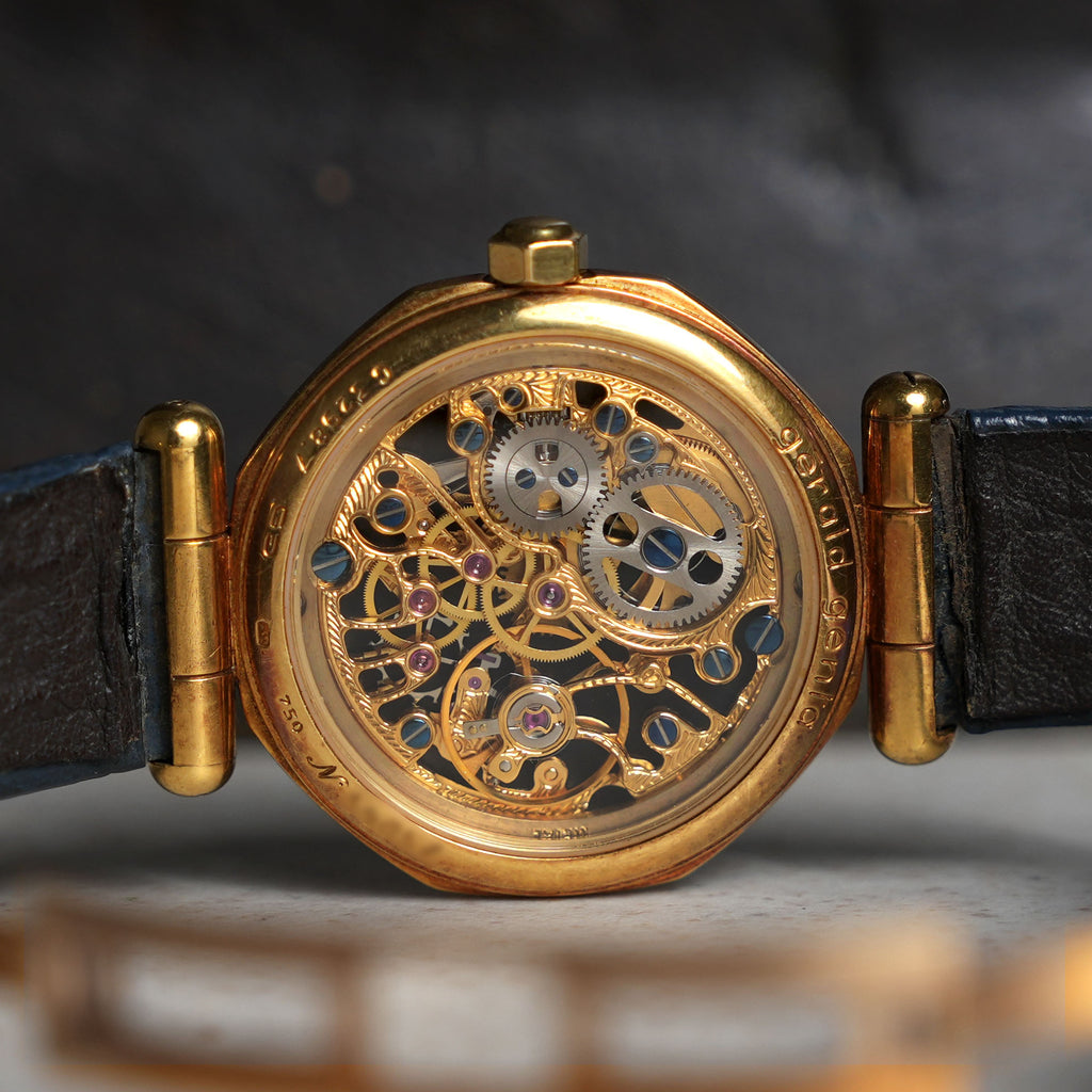 Gerald Genta Octagonal Wristwatch, White Onyx Dial, Ref. G.3298.7, Yellow Gold