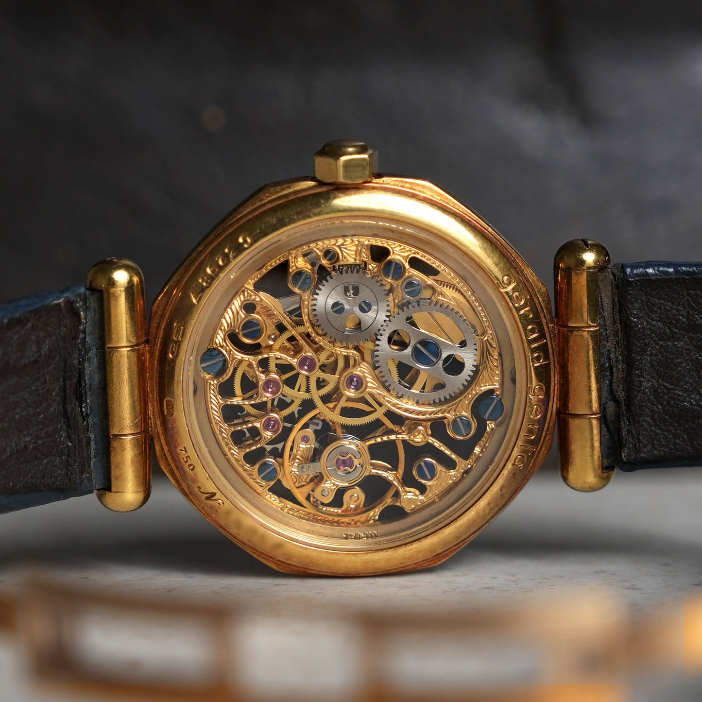 Gerald Genta Octagonal Wristwatch, White Onyx Dial, Yellow Gold