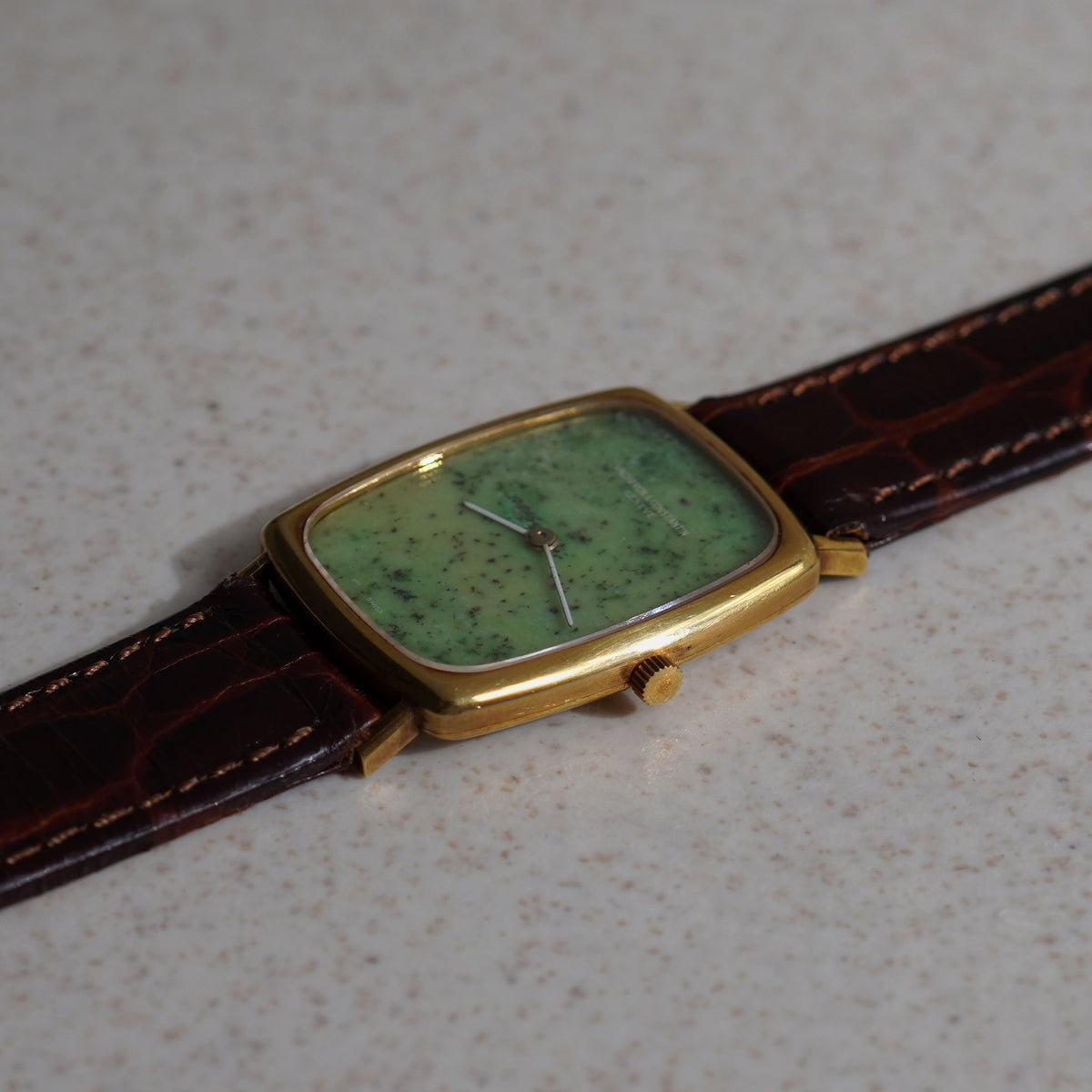 Vacheron Constantin with Rare jade stone dial, Ref. 7590, Yellow Gold