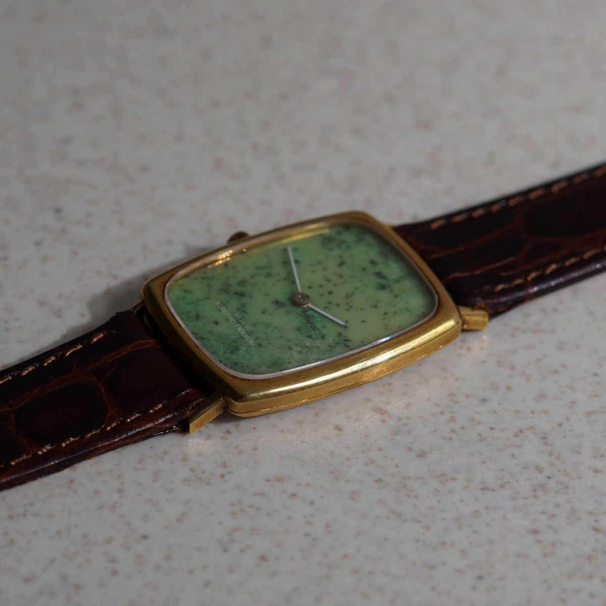 Vacheron Constantin with Rare jade stone dial, Ref. 7590, Yellow Gold
