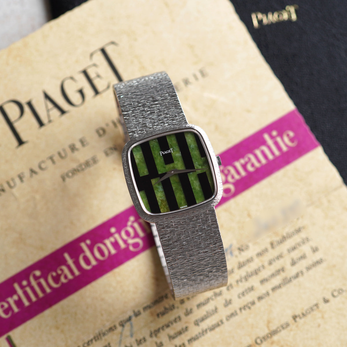 Piaget Ref. 9771 A6, Jade and Onyx Stone Dial, White Gold