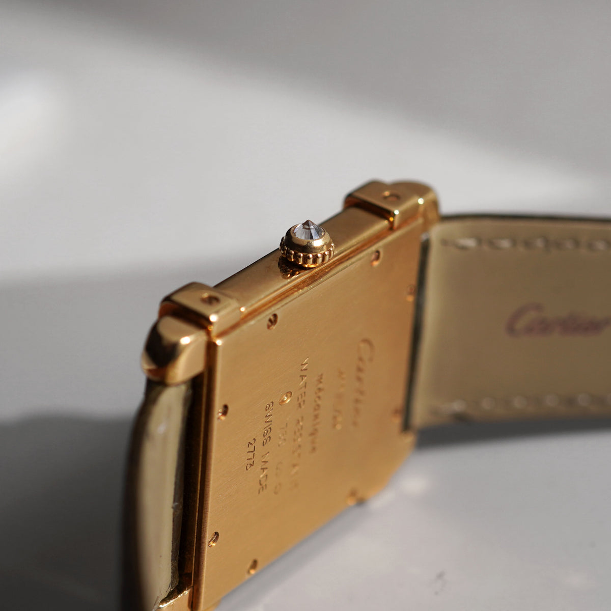Cartier Limited Edition Large Tank Chinoise, Pavé Diamond Dial and Enamel Panther Motif, Ref. WE300551, Yellow Gold