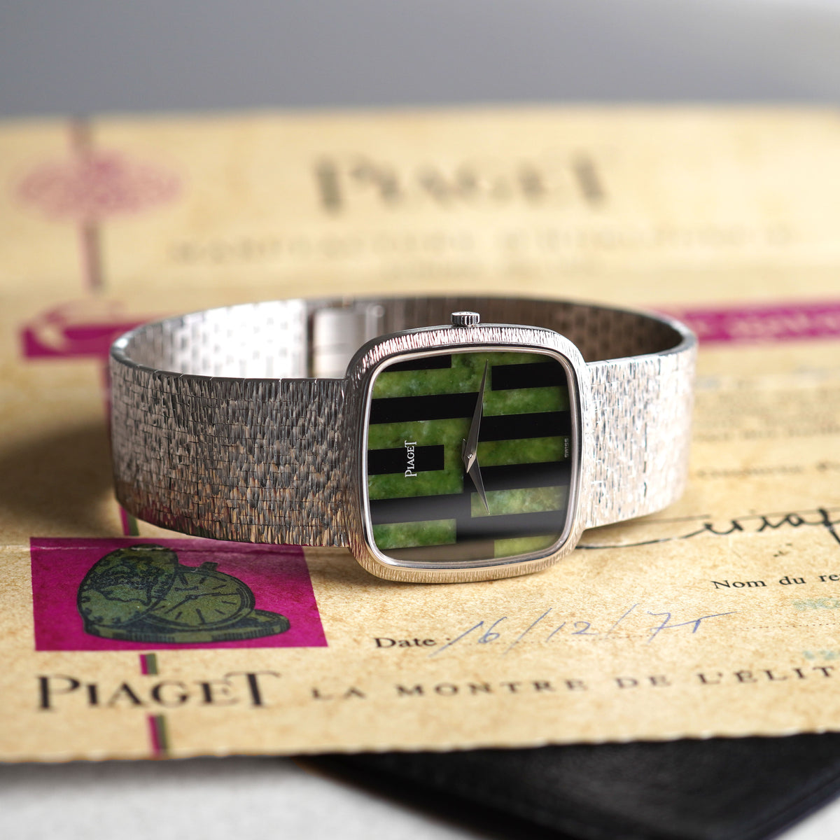 Piaget Ref. 9771 A6, Jade and Onyx Stone Dial, White Gold