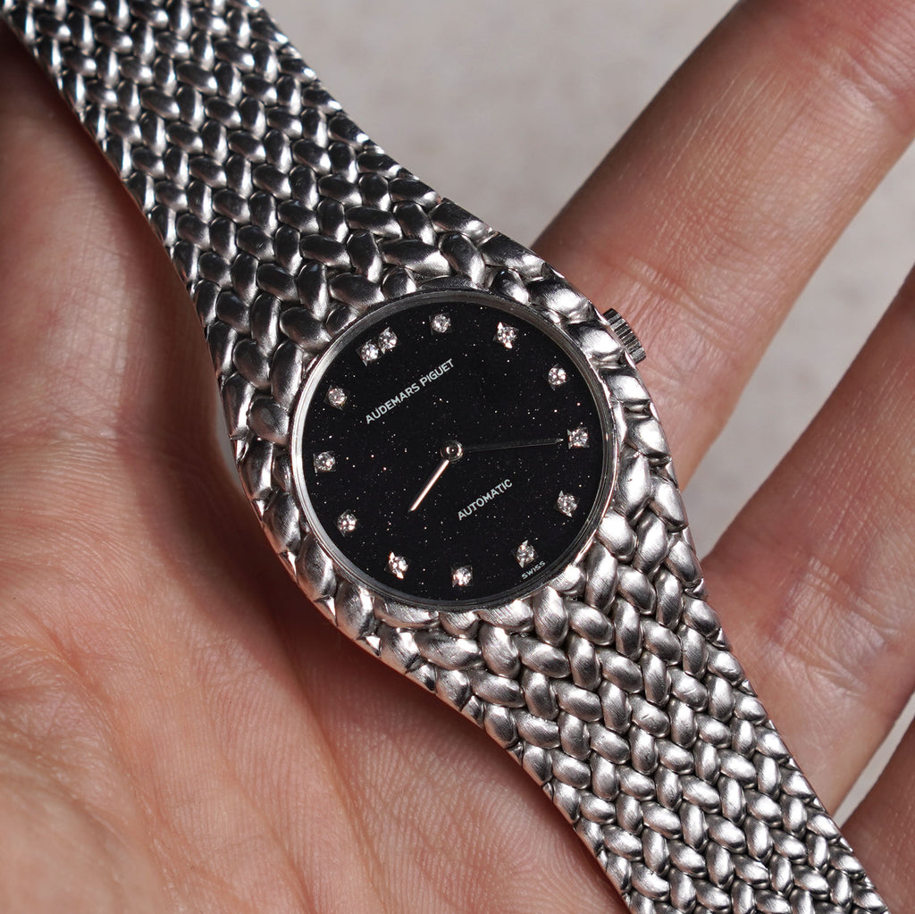 Audemars Piguet Cobra, Aventurine Dial with Diamond Hour Markers, White Gold