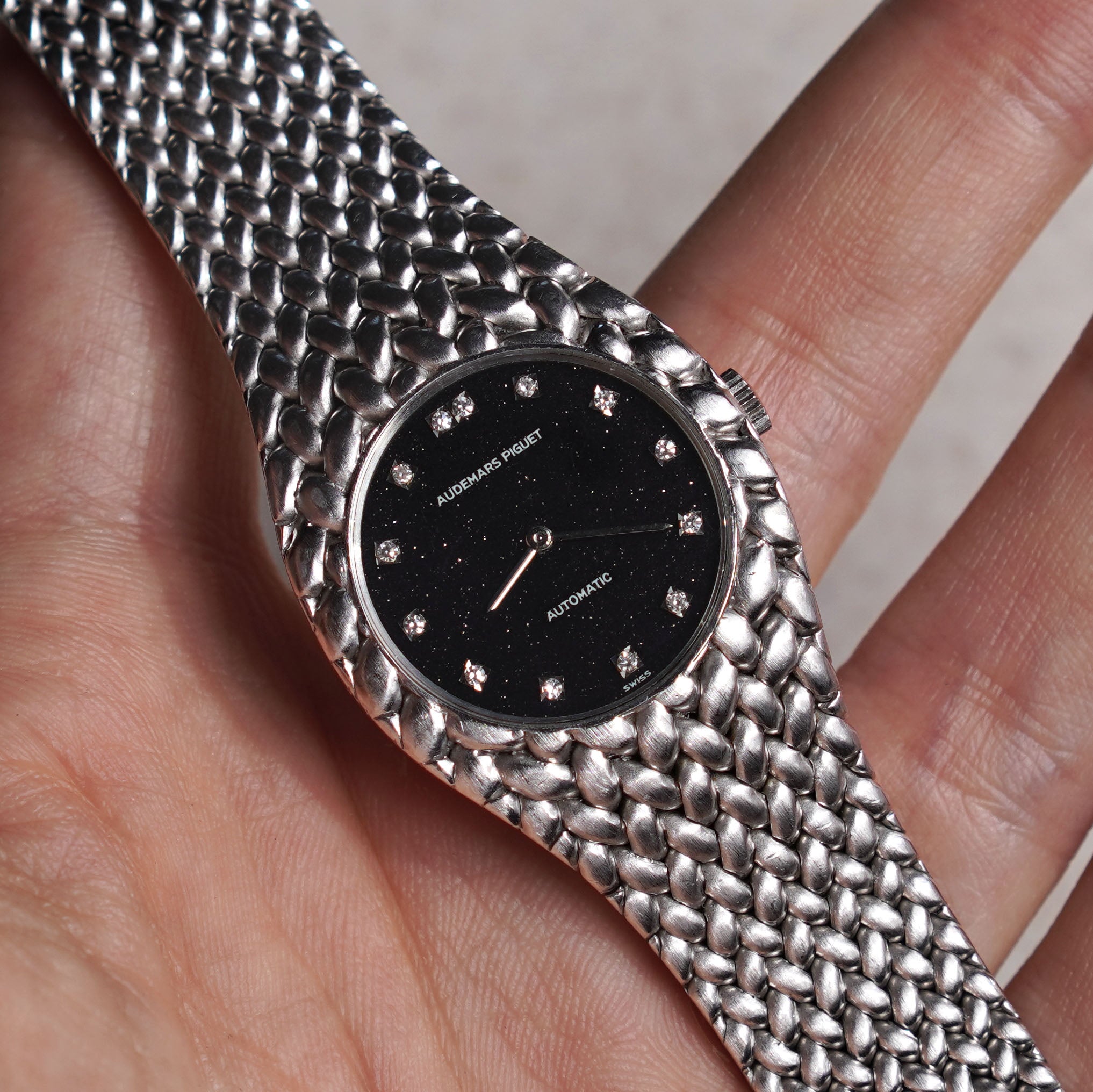 Audemars Piguet Cobra, Aventurine Dial with Diamond Hour Markers, White Gold