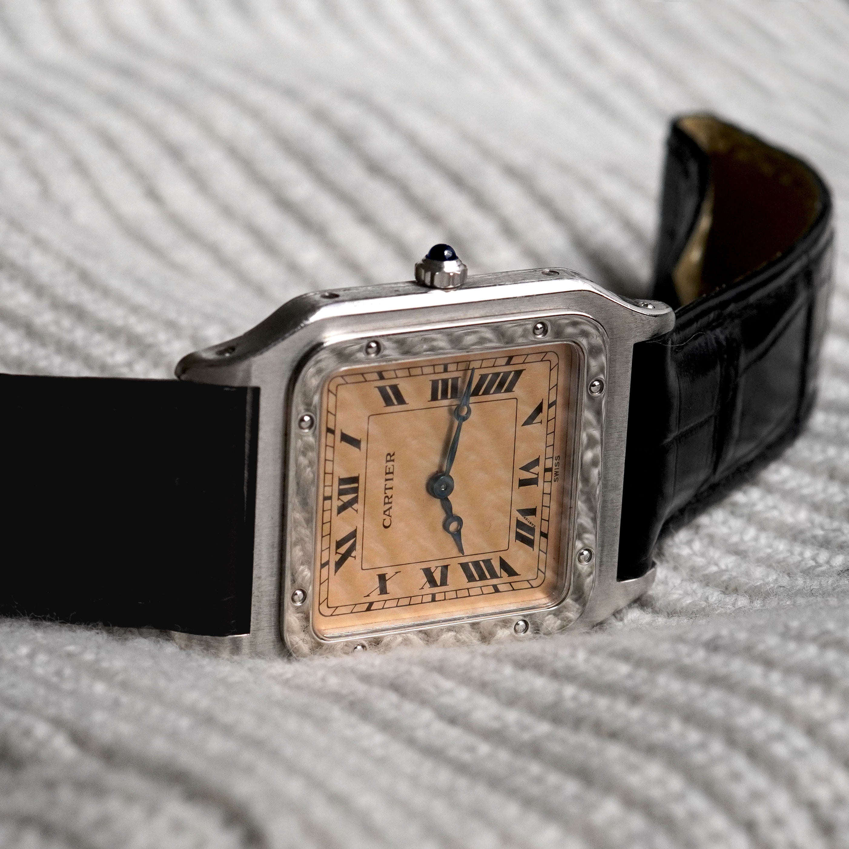 Cartier Santos Dumont 90th Anniversary Limited Edition, Salmon Dial, Ref. 1575 1, Platinum