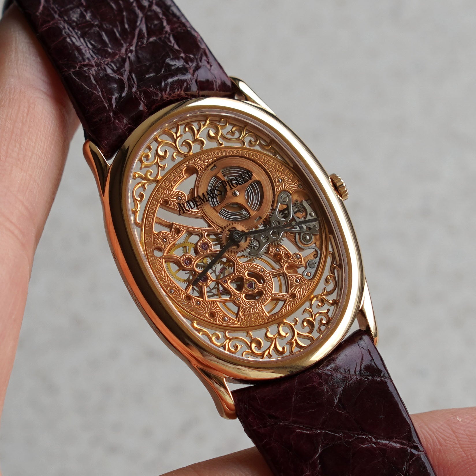 Audemars Piguet Rare Oval Skeleton, Pink Gold