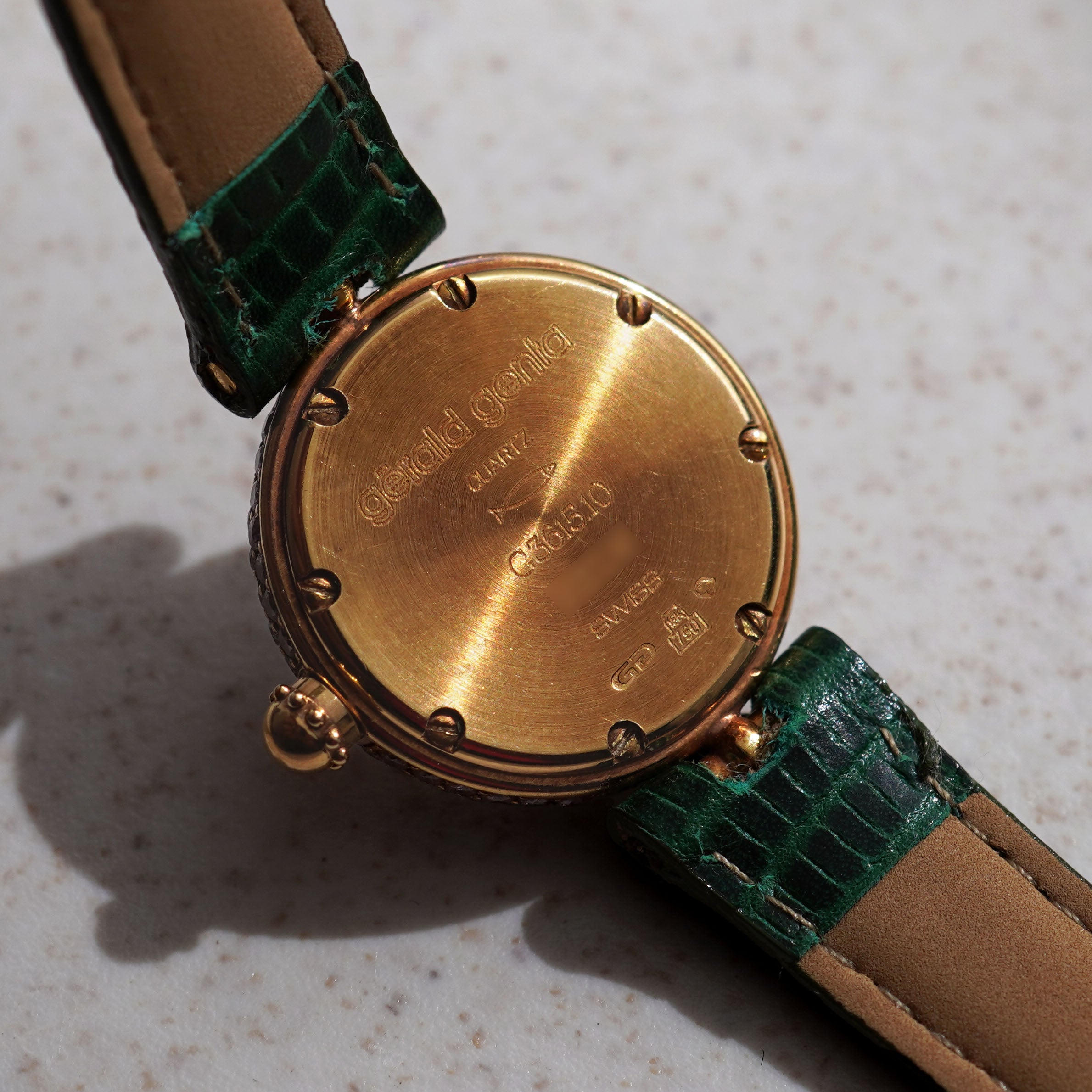 Gerald Genta Ladies Wristwatch, Pink Diamond-set Dial and Bezel, Ref. 3615.10, Yellow Gold