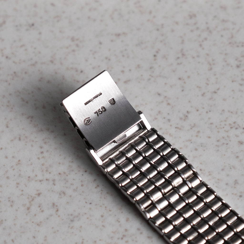 Audemars Piguet Oval-shaped Wristwatch, Diamond Dial, Bamboo Bracelet, White Gold