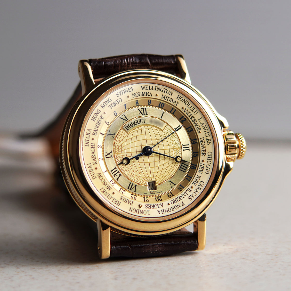 Breguet Marine Hora Mundi World Time with Date,  Ref. 3700BA, Yellow Gold