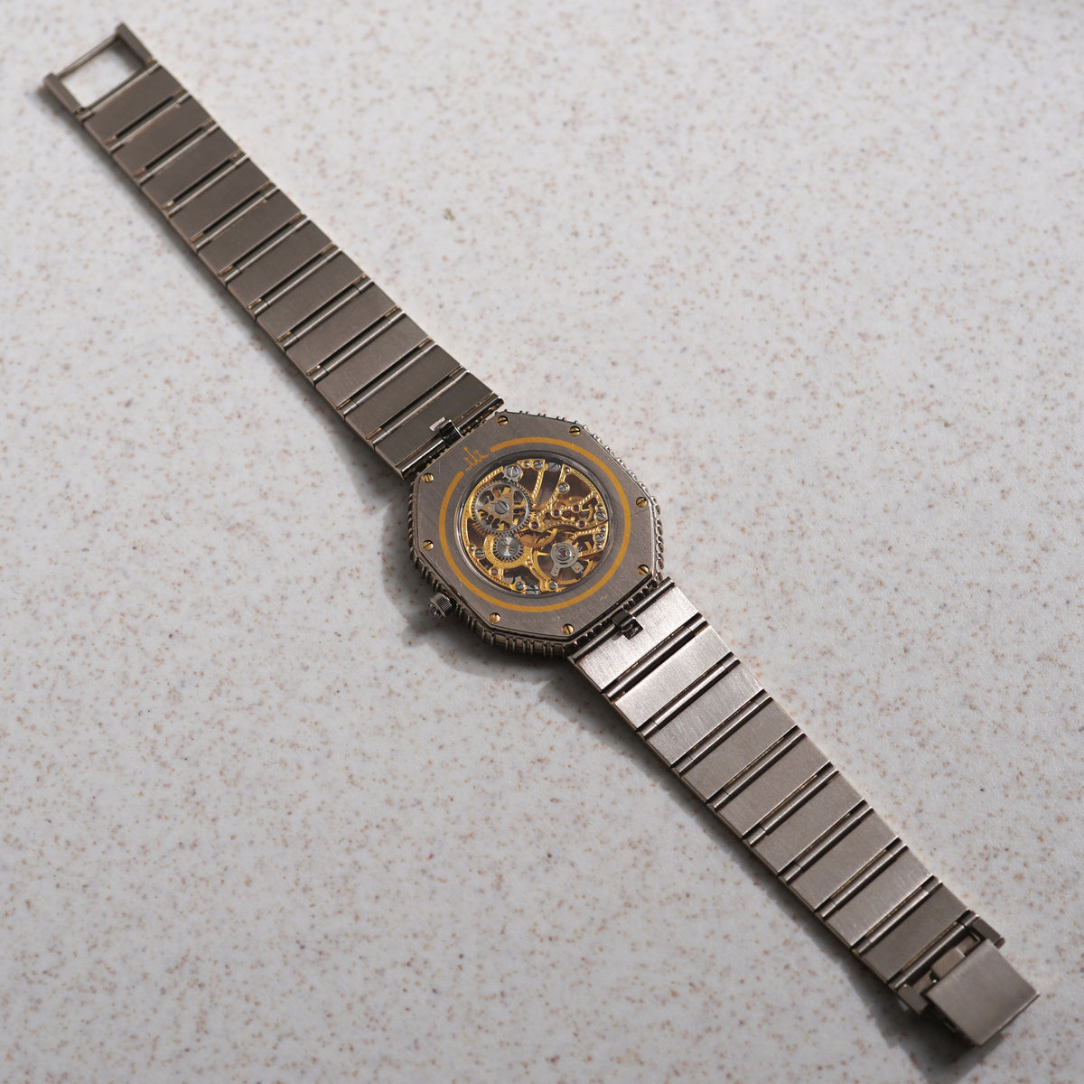 Credor Skeleton Bracelet Watch, Diamond dial and Baguette diamond bezel, Ref. K238-5010, White Gold