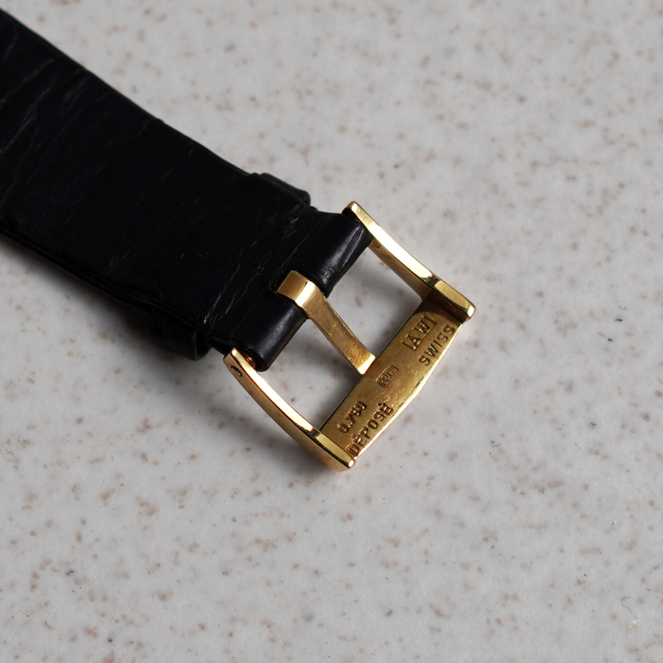 Patek Philippe Cushion-Shaped Watch, Blue Textured Dial, Ref. 3585, Yellow Gold