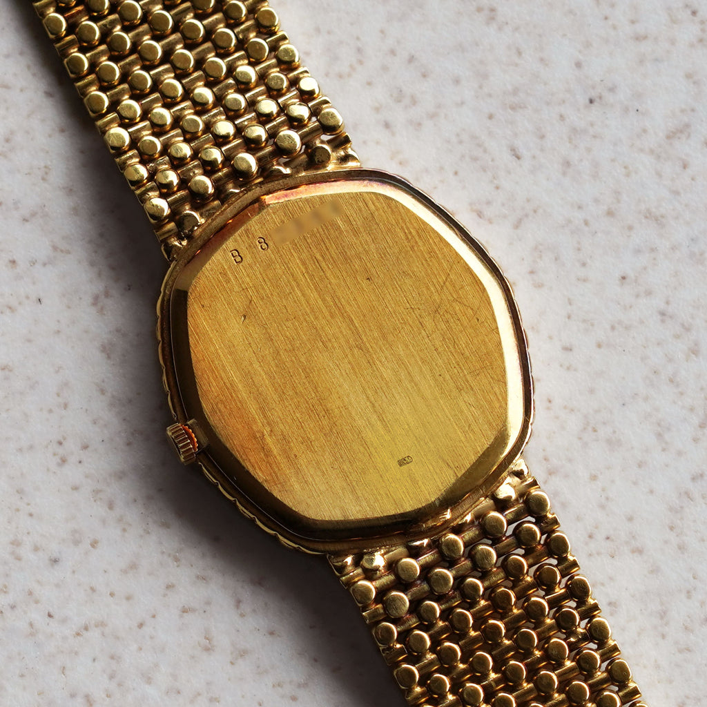 Audemars Piguet Octagonal Bracelet Watch, Snowflake dial with Diamond Markers and Hands, Yellow Gold